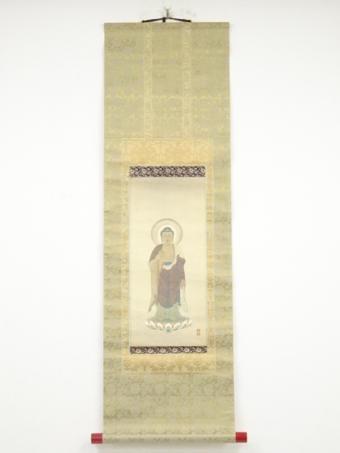 JAPANESE HANGING SCROLL / HAND PAINTED / AMITABHA / ARTISTS WORK